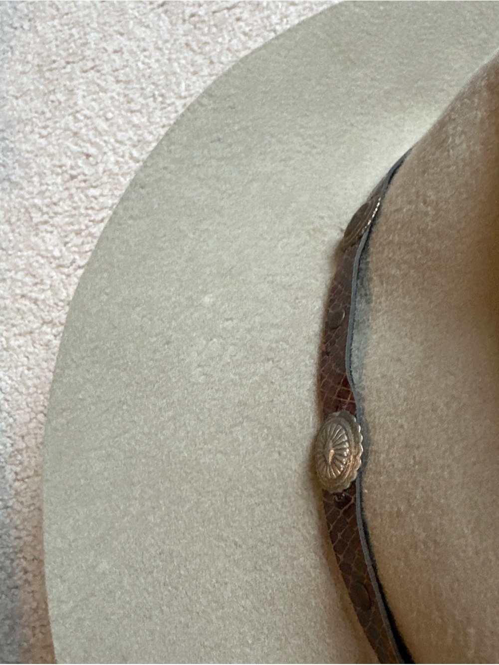 Outback Trading 2X Felt Cowboy Hat with Decorative Band - Light Taupe - Picture 12 of 16